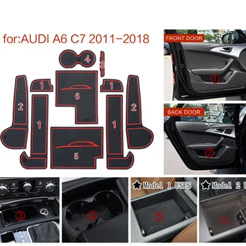 Audi için A6 C7 2011 ~ 2018 A6 4G RS6 S6 Tutucular kaymaz paspaslar Fincan Yastık Oluk Mat İç Anti Kayma Mat