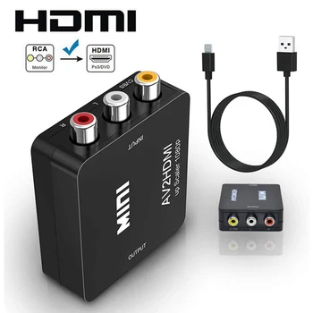 AV HDMI uyumlu Adaptörü 1080P Video Dönüştürücü MİNİ AV2HDMI uyumlu Adaptörü Dönüştürücü Kutusu HDTV Projektör Set üstü Kutusu