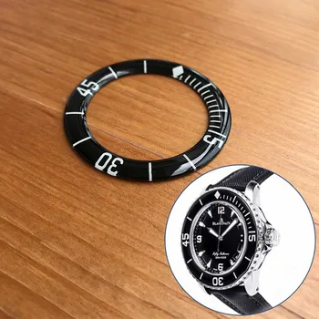Aydınlık cam siyah saat çerçeve ekler Blancpain Elli Fathoms 45mm otomatik erkek saati parçaları araçları