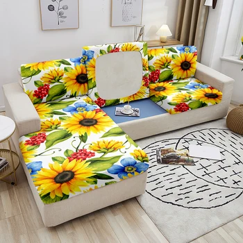 Ayçiçeği Kanepe koltuk minder örtüsü Elastik kanepe kılıfı s Oturma Odası için Pet çocuk mobilyası Koruyucu funda kanepe elastica 1-4 koltuk