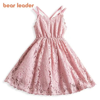 Ayı Lideri Yaz Dantel Prenses Elbise Çocuk Elbise Kız Dantel Çiçek Elbise Yeni Bebek Parti Düğün Çocuk Giysileri rahat elbise