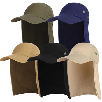 Açık Unisex Yürüyüş Kapaklar Hızlı Kuru güneşlik kapağı Şapka Güneş Koruma İle Kulak Boyun Flap Kapak İçin Yürüyüş Sürme Kapaklar