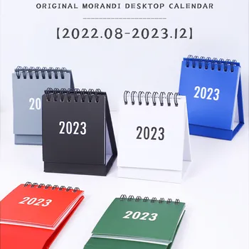 Ağustos 2022-Aralık 2023 Basit Mini Masaüstü Kağıt Takvim Çift Günlük Zamanlayıcı Masa Planlayıcısı Yıllık Gündem Organizatör Masası