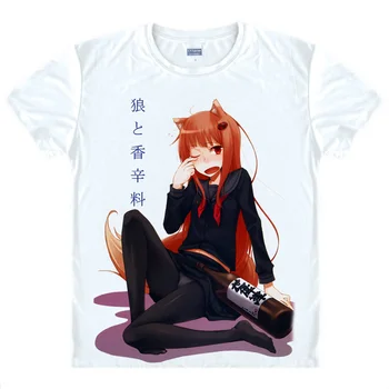 Baharat ve Kurt Anime baskılı tişört Holo Cosplay Gömlek Tops Moda T Shirt Hip Hop Yaz Tees Kadınlar Unisex Tişörtleri