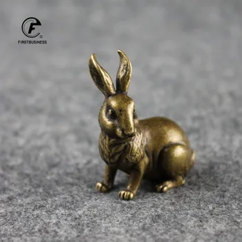 Bakır Tavşanlar Minyatürleri Figürler Küçük Süsler Vintage Pirinç Hayvan Ev Dekor Masa Süslemeleri Çay Pet Heykelcik Ofis