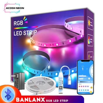 BanlanX Bluetooth led ışık şeridi 5050 LED çubuk ışıkları dekorasyon için 10M 32.8 ft LED çubuk app kontrolü Yatak Odası Odası Dekorasyon için