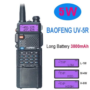 Baofeng UV5R Walkie Talkie 3800mah Büyük Pil ile UV 5R CB Radyo Alıcısı İstasyonu İki yönlü telsiz Güçlü UV-5r