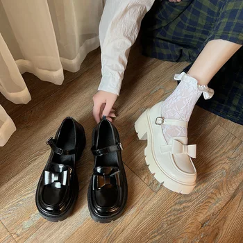 Bayanlar İngiliz Yumuşak deri ayakkabı Bahar Yeni Basit Yay Öğrenci tek ayakkabı Kız Jk Ayakkabı Moda Retro Kadın Ayakkabı Mujer Sapato