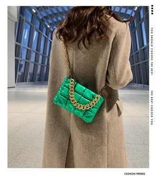 Bayanlar Popüler Eşkenar Dörtgen Çanta 2022 Yeni Moda PU Deri Zincir omuzdan askili çanta Moda Doku Düz Renk Messenger Kadın Çantası