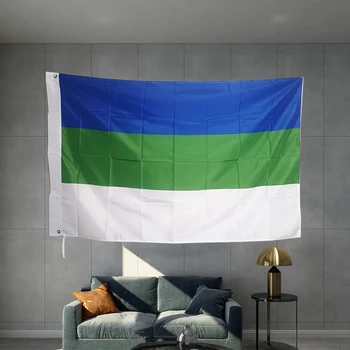 Bayrağı Komi Cumhuriyeti Bayrağı Polyester Mil Kapağı Pirinç Grommets Tasarım açık hava reklam afişi Dekorasyon Parti Spor
