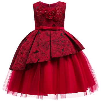 Bebek Kız Çiçek Elbise Noel Vestidos Kostüm Prenses Kız Çiçek Elbise Balo Zarif Parti Elbise Çocuk Giyim
