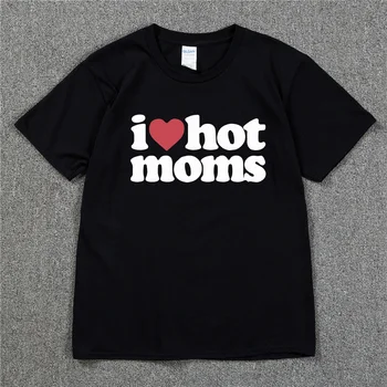 Ben Aşk Sıcak Anneler Kaykay %100 % Pamuk Streetwear Erkekler T Gömlek ABD Yaz Kısa Kollu Shirt Marka Hip Hop Tshirt Yağma Tee