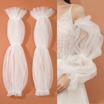 Beyaz Ayrılabilir Kollu Düğün kol kapağı Süslemeleri Cilt Dostu Uzun Kollu Puf Kollu Photoshoot Dekor Kadın için