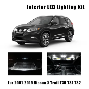Beyaz Canbus LED araba ampülleri İç Dome Harita Okuma İşık Kiti Nissan X-Trail İçin T30 T31 T32 2001-2019 Plaka İşık