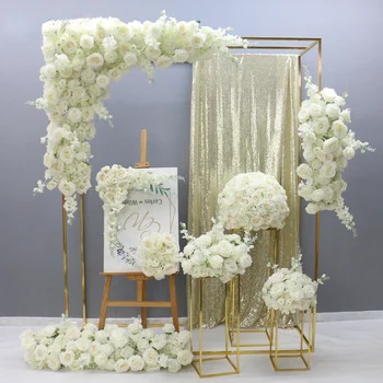 Beyaz İpek Gül yapay çiçekler Sıra Düzenleme Düğün Sahne Dekorasyon Zemin Duvar Asılı Perde Çiçek Çiçek Ball2023