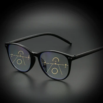 Bifokal Multifokal Anti Mavi ışık okuma gözlüğü Reçine Lensler Büyüteç Erkekler Kadınlar Presbiyopi Gözlük Diyoptri + 1.0 İla + 4.0