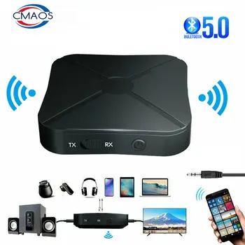 Bluetooth 5.0 Alıcı Verici 3.5 mm 3.5 AUX Jack RCA USB Dongle Kablosuz Ses Adaptörü Handsfree Çağrı İçin Araba TV PC Hoparlör