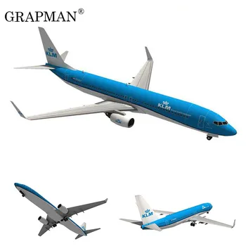 Boeing 737 Uçak Hollandalı Havayolları 3D Kağıt Modeli DIY Bulmaca El Yapımı Origami Oyuncak