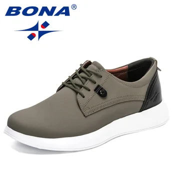 BONA 2022 Yeni Tasarımcılar gündelik ayakkabı moda ayakkabılar Erkekler İtalyan Nefes Kaymaz Ayakkabı Adam vulkanize ayakkabı Mansculino