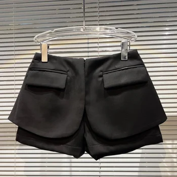 BORVEMAYS 2023 Sonbahar Yeni Moda Trendi kısa pantolon Yüksek Bel Düz Renk Basit Tüm Maç Şort Kadın WX180