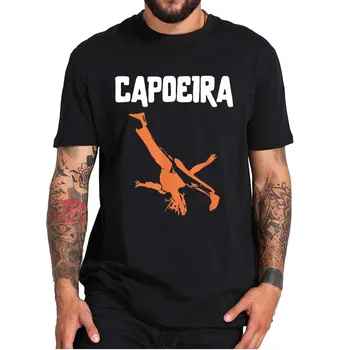 Brezilyalı Capoeira dövüş sanatları Spor T-Shirt Komik Brezilya Capoeira Temel erkek Tee Üstleri %100 % Pamuk AB Boyutu Kısa Kollu