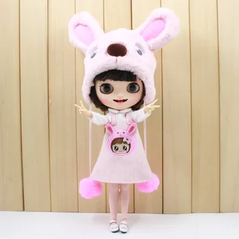 BUZLU DBS Blyth doll licca sevimli giysileri pembe köpek seti ayı takım çantası çorap şapka güzel anime elbise