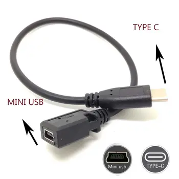 C tipi USB 3.1 Erkek 5pin Mini USB Dişi Şarj Data sync kablosu kordon Adaptörü