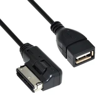 Cablecc Medya AMI MDI USB AUX Flash Sürücü Adaptör Kablosu Araba VW AUDİ için 2014 A4 A6 Q5 Q7 30cm