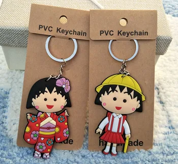 COSANER Chi çift Maruko Rol Anime Anahtarlık PVC Şekil Anahtarlık Oyuncaklar Anahtarlık Anahtarlık Doğum Günü Hediyeleri Unisex YENİ