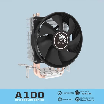 Cpu Soğutucu Soğutma Fanı DC 12V 90mm Çift ısı Boruları Desteği İ3/İ5 / İ7 serisi INTEL LGA775 /1155/1156 AMD / AM2 / AM2+ / AM3