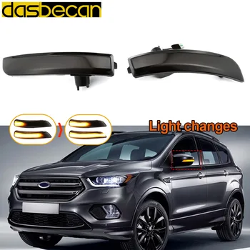 Dasbecan Yan Kanat LED Akan Dinamik Dönüş Sinyali Flaşör Tekrarlayıcı Ayna Flaşör Gösterge ışığı Ford Kuga Ecosport 2013 İçin