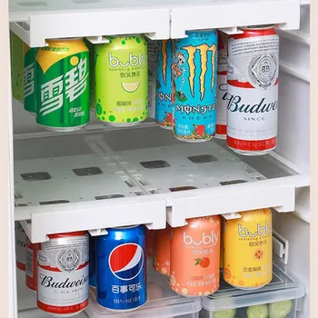 Dağıtıcı Buzdolabı Organizatör Bira Soda Mutfak Depolama Rafı Buzdolabı Organizatör Slayt Raf içecek kutuları Organizatör