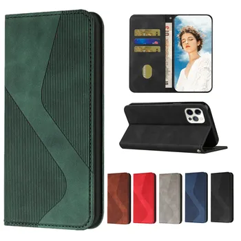 Deri cüzdan Kılıf için Huawei Y6P Y5P Y7P P40 Lite E P30 Pro Nova 7i Flip Telefon Kapak Darbeye Coque kart tutucu Fundas Etui