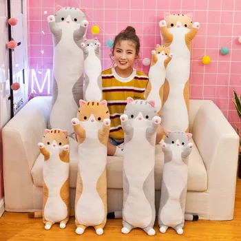 Dev Boyutu Uzun Yumuşak Piloow Yastık Kedi Cilt 50-150 cm Ceket Kedi peluş oyuncaklar Popüler Doğum Günü Hediyeleri Kız çocuk Mevcut