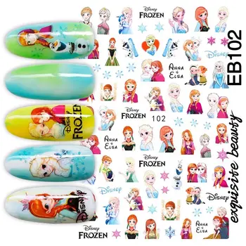Disney 3D Tırnak Sticker EB102 Buz Prenses Anna ve Elsa Tırnak Sanat Çıkartması Tırnak Sanat Dekorasyon için
