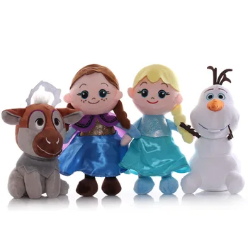 Disney 4 adet / takım 20-30cm Dondurulmuş Prenses Elsa Anna Kardan Adam Olaf Sven peluş oyuncaklar Bebek Yumuşak Doldurulmuş Oyuncaklar Bebek Çocuk Çocuk Hediyeler