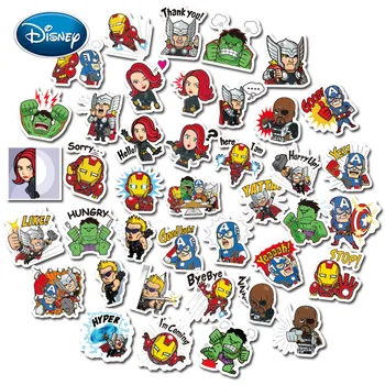 Disney 40 adet Süper Kahraman Demir Adam Karikatür Sticker Çocuk Anime Graffiti Sticker Mobil Tablet Kaykay Etiket Seti
