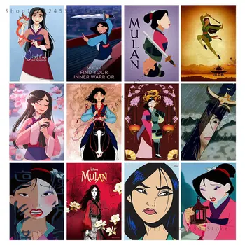 Disney Tuval Boyama Karikatür Prenses Mulan Ve Mushu Duvar sanat resmi çocuk Hediye Posterler Baskılar Oturma Odası Ev Dekor