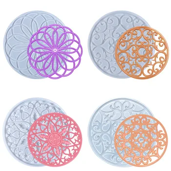 DIY Kristal Epoksi Reçine Kalıp Takı Çiçek Desen Coaster silikon kalıp Takı Kalıp Takı Aksesuarları