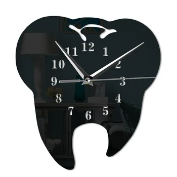 Diş duvar saati Ayna Modern Tasarım duvar saati es Diş Kliniği Sanat Duvar Dekorasyonu Muurklok Hediye Diş Hekimi İçin Banyo Saati