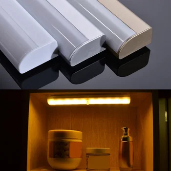 Dolap altı ışığı LED Hareket sensörlü ışık Akülü Kablosuz 10LED Gece İşığı Lambası Dolap Mutfak yatak odası dolabı
