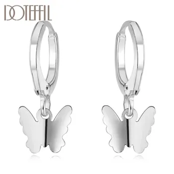 DOTEFFIL 925 Ayar Gümüş Kelebek Kolye Küpe Kadınlar İçin Düğün Nişan Parti moda takı