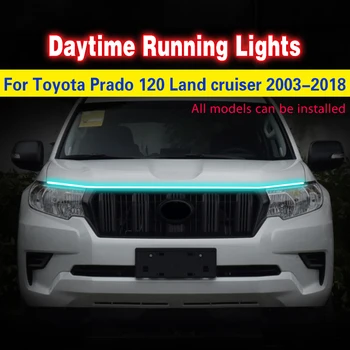 DRL Toyota Prado 120 Land cruiser İçin LC120 FJ120 2003-2018 LED Gündüz Farı Dekoratif Atmosfer Lambaları Ortam İşıkları