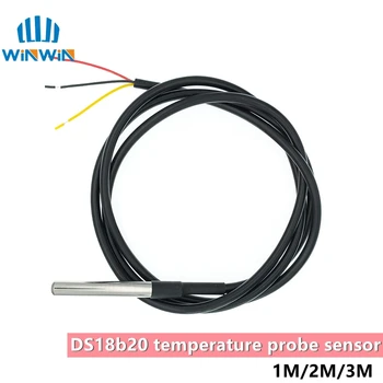 DS1820 Paslanmaz çelik paketi Su Geçirmez DS18b20 sıcaklık sıcaklık probu sensörü 1 M/2 M/3 M 18B20 arduino için