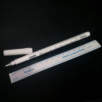 Dövme kalemi Kalem Cetvel ile Microblading için Kalıcı Makyaj Dövme Vücut Sanatı Beyaz Cerrahi Kaş Dövme Cilt işaretleyici kalem