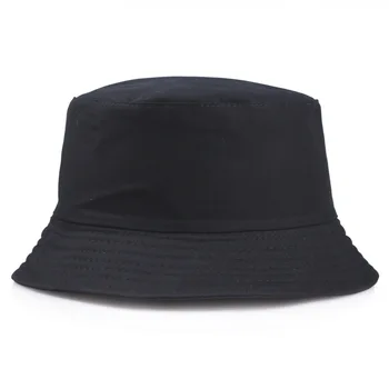Düz Renk Siyah Katlanabilir Kova Şapka Plaj güneş şapkası Sokak Şapkalar Balıkçı Açık Beyaz Kap Erkek ve Kadın Şapka