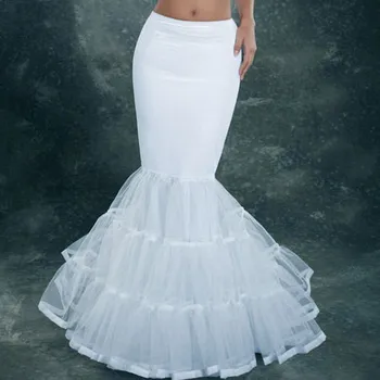 E JUE SHUNG Beyaz Mermaid Petticoat düğün elbisesi Gelin Petticoats Kabarık Etek Kayma Jüpon Jüpon Mariage