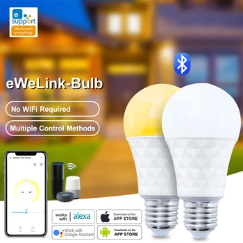 E27 Bluetooth akıllı LED ampül 9W Kısılabilir Soğuk Sıcak Ampuller Akıllı Ev eWeLink Ses Kontrolü Alexa Google Ev