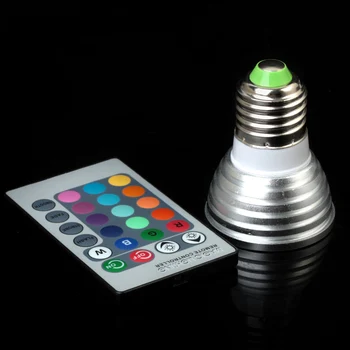 E27 E14 GU10 MR16 RGB LED Spot ışıklar sihirli RGB LED ampul aydınlatma IR uzaktan kumanda ile 16 renk