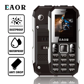 EAOR 2G Sağlam Cep Telefonu IP68 Su Geçirmez Tuş Takımı telefon çift SIM 3000mAh Büyük Pil Basma düğmesi Telefon Özelliği Telefon Meşale ile